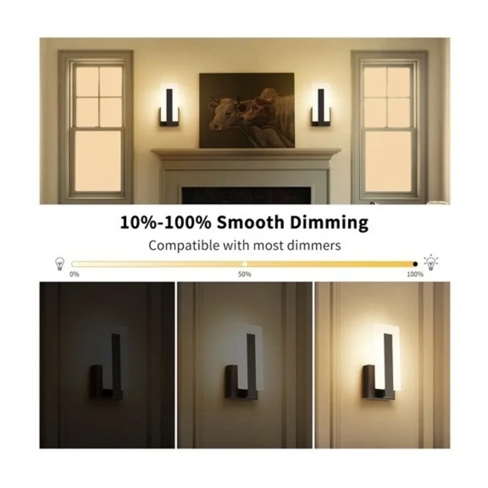 Joosenhouse Modern Led Wall Sconce Dimmable Wall Mounted Lamp Set Of‎ 2